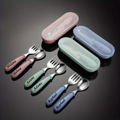 Children's Tableware With Name, Spoon Fork Storage...