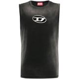 T-Brico Faded Tank Top With Puffy Oval D - Black - DIESEL T-Shirts