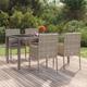 4er Set Gartenstühle Gartensessel mit Kissen Stühle für Garten Terrasse Balkon Poly Rattan Grau