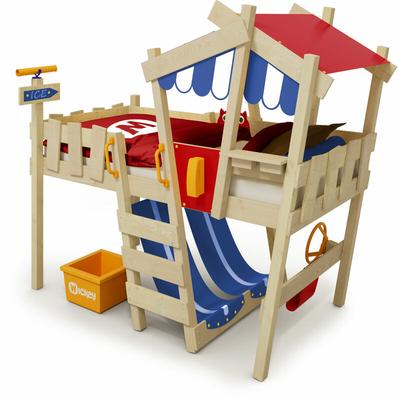 No Brand - Wickey Kinderbett Hochbett CrAzY Hutty - Plane Hausbett 90 x 200 cm, Etagenbett Image
