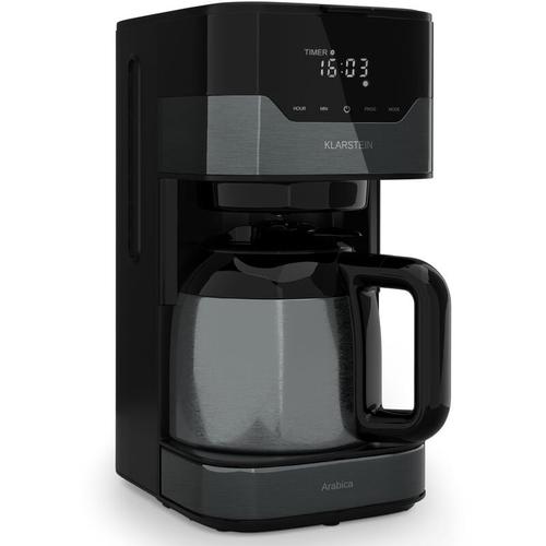 Kaffeemaschine mit Thermoskanne und Timer, 1,2L Filtermaschine Klein, Moderne Kaffeemaschine für 12