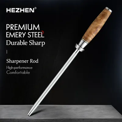 HEZHEN Sharpener Rod Knife Sharpener High-carbon Steel Emery Kitchen tool Long Lasting Sharpness