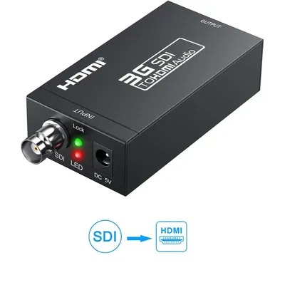 SDI to HDMI Converter Audio Video BNC to HDMI Adapter HD 3G SDI to HDMI & DC 5V 1A Adapter for Monitor HDTV