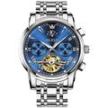 OLEVS Hommes Montre Mécanique Mode Affaires Montre Bracelet Remontage automatique Affichage des phases de lune Lumineux IMPERMÉABLE Acier Suivre