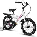 16 inch Kids Bike for Boys & Girls with Training Wheels Freestyle Kids Bicycle with fender and carrier.