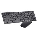 Wireless Keyboard Mouse Combo 2.4GHz Wireless Keyboard 1200DPI Optical Mouse for Home Office Use Share 1 USB Receiver Black