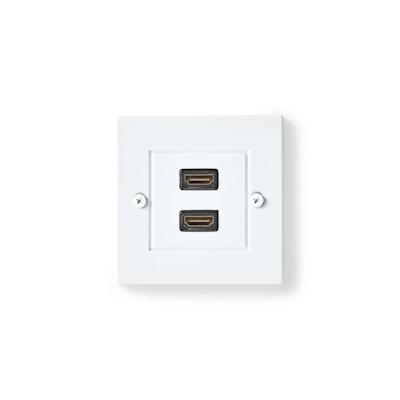 Nedis HDMI-Wanddose - 2x HDMI Female - 4K@60Hz - HDMI Ausgang - Schwarz - 18 Gbps - Vergoldet - Umschlag Image