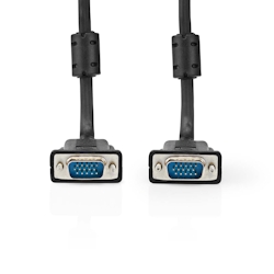 Nedis VGA-Kabel - VGA Stecker - VGA Stecker - Vernickelt - Maximale Auflösung: 1280x768 - 3.00 m - Rund - ABS - Schwarz - Label Image