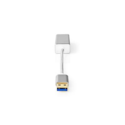 Nedis USB Network Adapter - USB 3.2 Gen 1 - 1 Gbps - USB-A Male - RJ45 Female - 0.20 m - Round - Gold Plated - Bare Copp