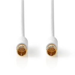 Nedis F Quick - F Quick Cables - F Male Quick - F Male Quick - Gold Plated - 75 Ohm - Double Shielded - 10.0 m - Round - PVC - White - Window Box Image