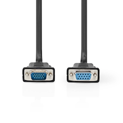Nedis VGA-Kabel - VGA Stecker - VGA Buchse - Vernickelt - Maximale Auflösung: 1280x800 - 2.00 m - Rund - ABS - Schwarz - Umschlag Image