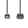 Nedis Mini DisplayPort Cable - DisplayPort 1.2 - Mini DisplayPort Male - DisplayPort Male - 21.6 Gbps - Nickel Plated - 1.00 m - Round - PVC - Black - Label