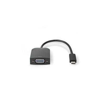 Nedis USB-C Adapter - USB 3.2 Gen 1 - USB-C Stecker - VGA Buchse - 1920x1200 - 5 Gbps - 0.20 m - Rund - Vernickelt - PVC - Schwarz - Plastikbeutel Image