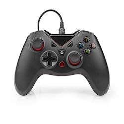 Nedis Gamepad - USB Type-A - Stromversorgung über USB - PC - Anzahl Knöpfe: 12 - Kabellänge: 1.60 m - Schwarz