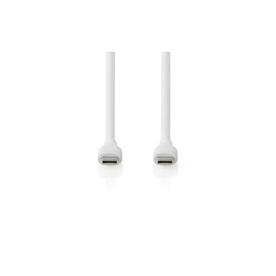 Nedis USB-Kabel - USB 2.0 - USB-C Stecker - USB-C Stecker - 60 W - 480 Mbps - Vernickelt - 1.50 m - Rund - Silikon - Weiss - Box Image