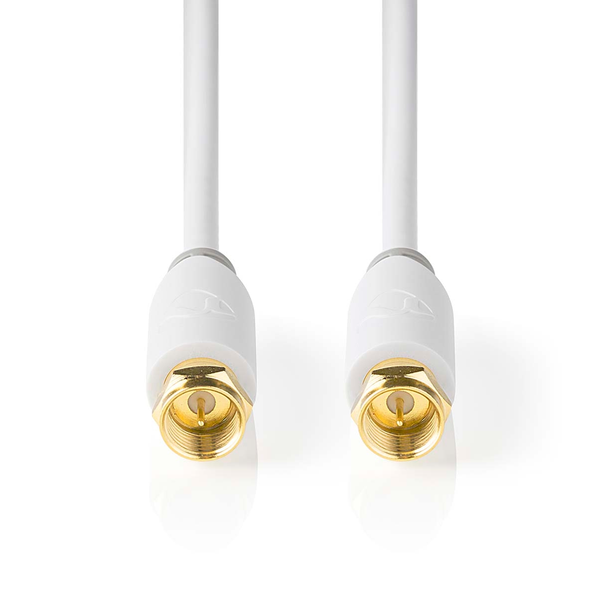 Nedis Satelliten- und Antennenkabel - F Stecker - F Stecker - Vergoldet - 90 dB - 75 Ohm - Einzeln geschirmt - 5.00 m - Rund - PVC - Weiss - Box Image