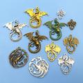 10/20/30Pcs Mixed Antique Silver Bronze Flying Dragons Charms Pendants Collection Jewelry Making Accessory For Necklace Bracelet M15