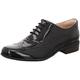 Clarks Womens Casual Clarks Hamble Oak Leather Shoes In Black Patent Wide Fit Size 7.5