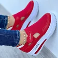 Sneakers rosse scarpe da donna scarpe da Tennis da donna scarpe di tela scarpe Casual da donna