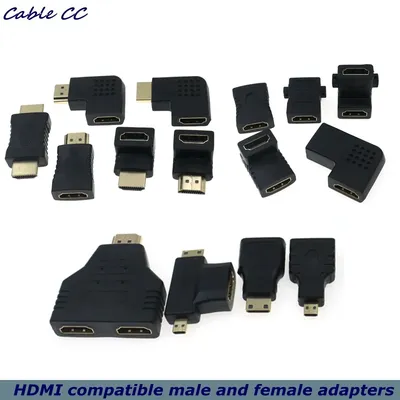 Micro Mini HDMI-kompatibler 90-Grad-Rechtswinkeladapter HDMI 270-Grad-HDMI-Stecker auf Buchse HDMI-Winkelstecker Image