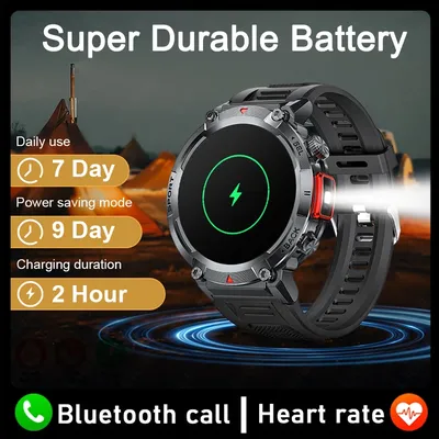 Mit Taschenlampe Smartwatch Männer Bluetooth Call Sport Tracker Blutdruck wasserdichte Smartwatch für Xiaomi Männer Android iOS
