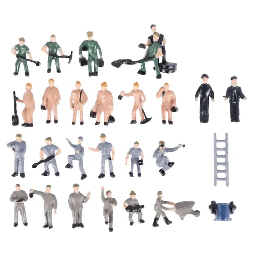100pcs 1:87 Figuren bemalten Figuren Miniaturen von Eisenbahnern mit Eimer und Leiter-Drop-Schiff