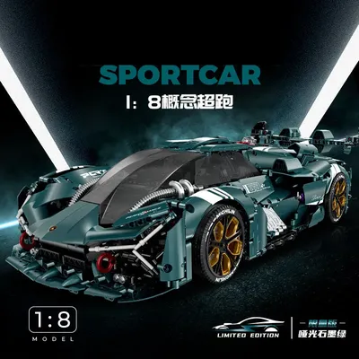 LERU 10711 Supersportwagen Modell Technisches Auto 1:8 Modell City Racing Serie DIY Spielzeug Bausteine Geschenk für Jungen 3446 Stück Image