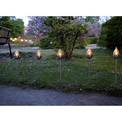 LED-Solar-Fackel 'Olympus', Edelstahl, 6er Set, - Technik@all Image