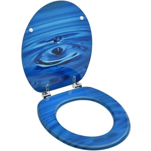 Vidaxl - Toilettensitz mit Deckel mdf Blau Wassertropfen-Design