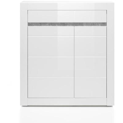 Lomadox - Highboard in weiß Hochglanz COGO-61 mit Griffmulden in Betonoptik BxHxT: 100x112x35cm Image