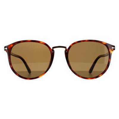 Persol Oval Herren Havanna Braun Polarisierte Sonnenbrille