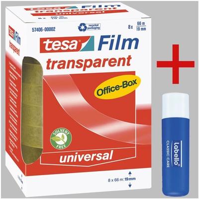 tesa Klebeband »Office Box« transparent, 19 mm/66 m (B/L) inkl. Lippenpflegestift »La transparent, 1.9 cm Image