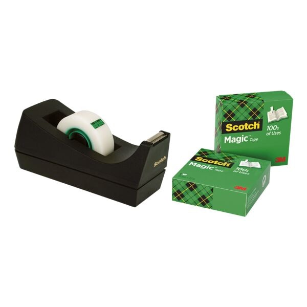 Scotch Tischabroller inkl. 3x Klebeband »Magic Tape 810« transparent, 19 mm/33 m (B/L) transparent