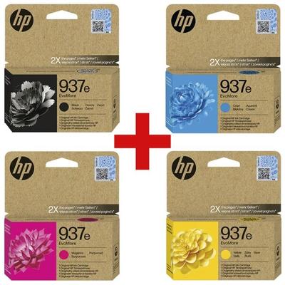 HP 4er-Set Tintenpatrone »4S6W9NE / 4S6W6NE / 4S6W7NE / 4S6W8NE« HP 937e schwarz