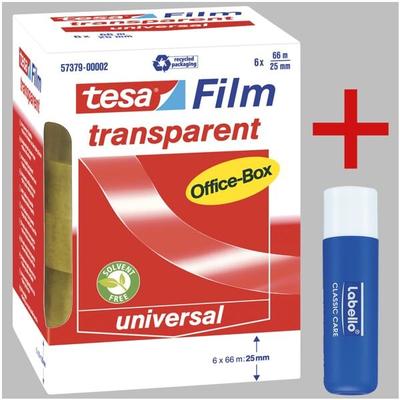 tesa Klebeband »Office Box« transparent, 25 mm/66 m (B/L) inkl. Lippenpflegestift »La transparent, 2.5 cm Image
