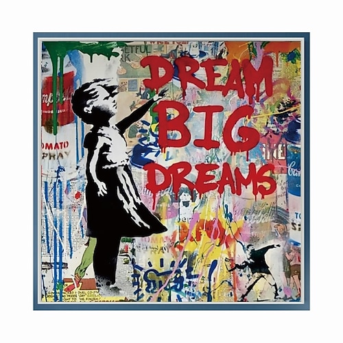 Handgefertigtes handgemaltes Ölgemälde Wall Street Art kleines Mädchen Heimdekoration Dekor gerollte Leinwand ohne Rahmen ungedehnt Image