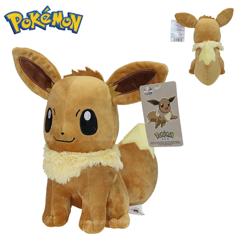 27cm Original Pokemon Plush Eevee Soft Stuffed Animal Toys Kawaii Anime Dolls Birthday Gift for Children