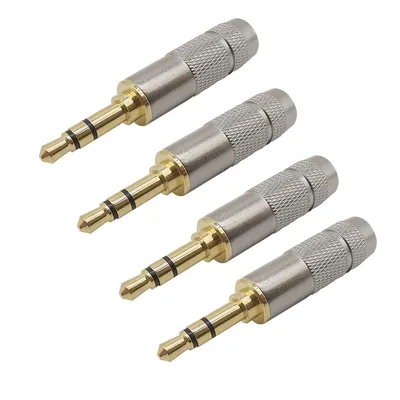 1/2/4Pcs Replacement Stereo 3.5mm 3 Pole Male Repair Headphones Audio Jack Plug Connector Soldering