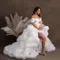 Elegant White Maternity Dress for Photoshoot Pregnancy Photography Gowns Babyshower Dresses Bathrobe Wear Customized Gowns