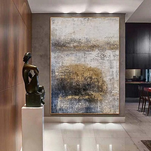 handgemaltes beige-braunes abstraktes Ölgemälde handgemachte Wandkunst braune Leinwandgemälde moderne Wandkunst böhmische abstrakte Malerei neutral strukturiertes Ölgemälde Wandkunst Bild Image