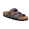 Pantolette ROHDE "Alba", Damen, Gr. 35, bunt (schwarz, multi), Nubukleder, klassisch, Schuhe, Sommerschuh, Schlappen, Hausschuh mit buntem Druck, G-Weite = weit