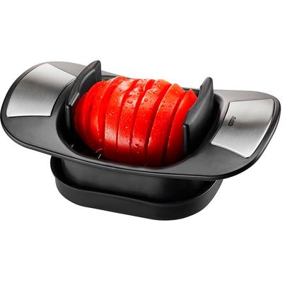 Mozzarellaschneider GEFU "CAPRESE", schwarz, B:11,8cm H:7,5cm L:20,4cm, Edelstahl, Kunststoff, Küchenschneider, gezackte Spezialmesser für gleichmäßige Scheiben, Edelstahl Image