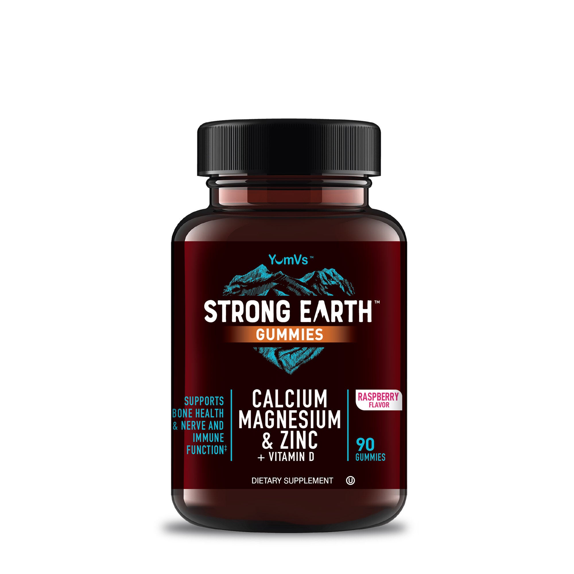Calcium Healthy - Magnesium & Zinc + Vitamin D Raspberry 90 Gummies (90 Servings)