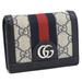 Gucci Bags | Auth Gucci Gg Supreme Ophidia Gg Card Case Wallet 523155 Bifold Navy Blue | Color: Black/Gray | Size: W:4.3"H:3.3"D:1.2"