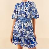 Anthropologie Dresses | Farm Rio Sweet Rio Minidress | Color: Blue/White | Size: M