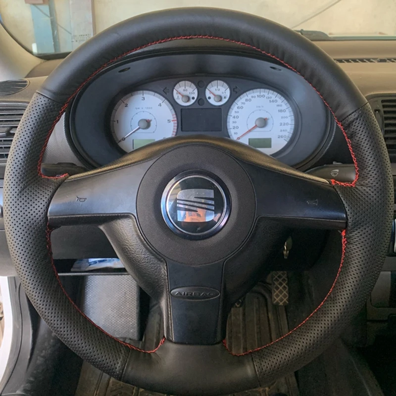 Coprivolante per auto per Volkswagen VW Golf 4 MK4 Passat B5 Seat Leon Polo 1996-2004 Accessori auto in pelle microfibra