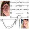 1PC Industrial Piercing Jewelry Chain Industrial Barbell orecchini orecchini industriali in acciaio
