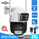 Hiseeu 9MP WIFI Telecamera IP Tre obiettivi e doppio schermo con zoom 8X Telecamera PTZ Ai Auto Tracking Telecamera di videosorveglianza di sicurezza