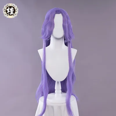Uwowo Liga der Legenden/Lol Syndra Cosplay Perücke Spiel verwelkt Rose Syndra Haar lila lange Perücke 80cm Halloween Cosplay Perücken Image