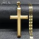 Collier croix de Jésus-Christ en acier inoxydable pour hommes et femmes grands colliers plaqués or